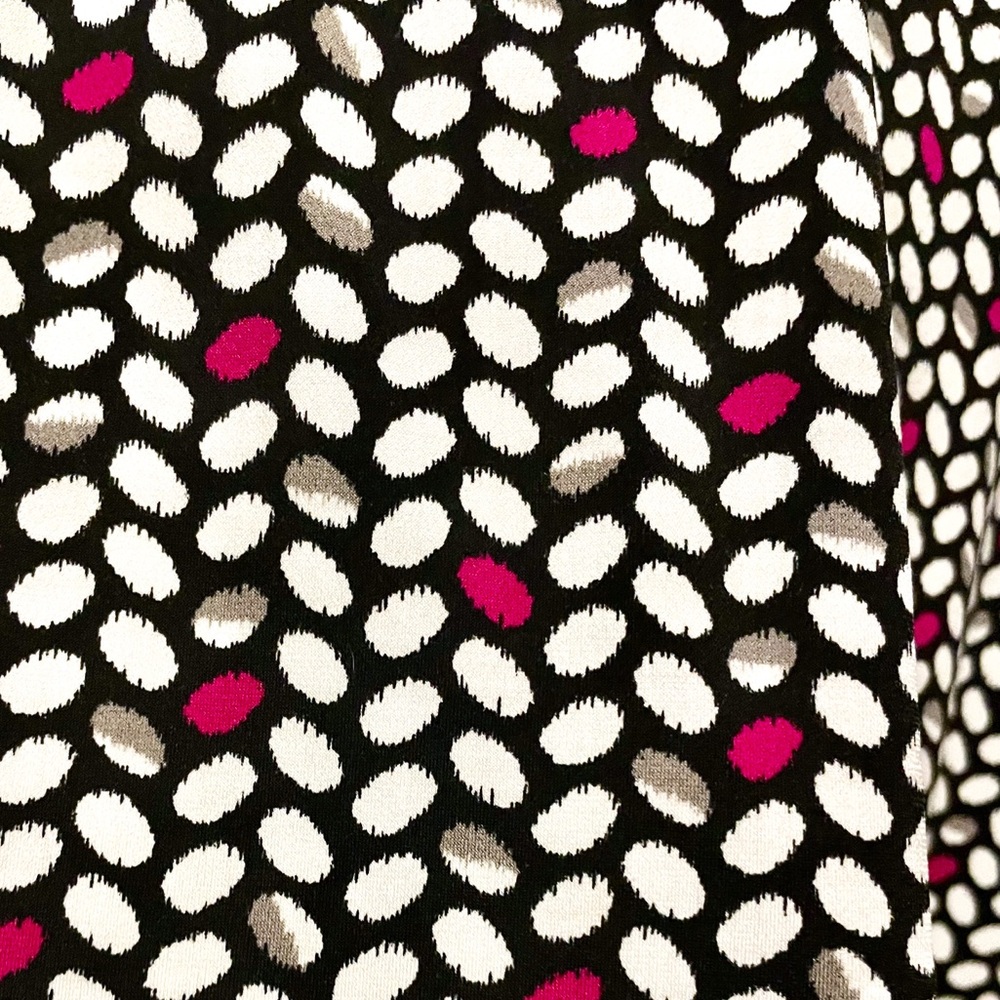 Chaus 3/4 Sleeve White Black Magenta Gray Polka Dot Blouse Size XL - Picture 4 of 10